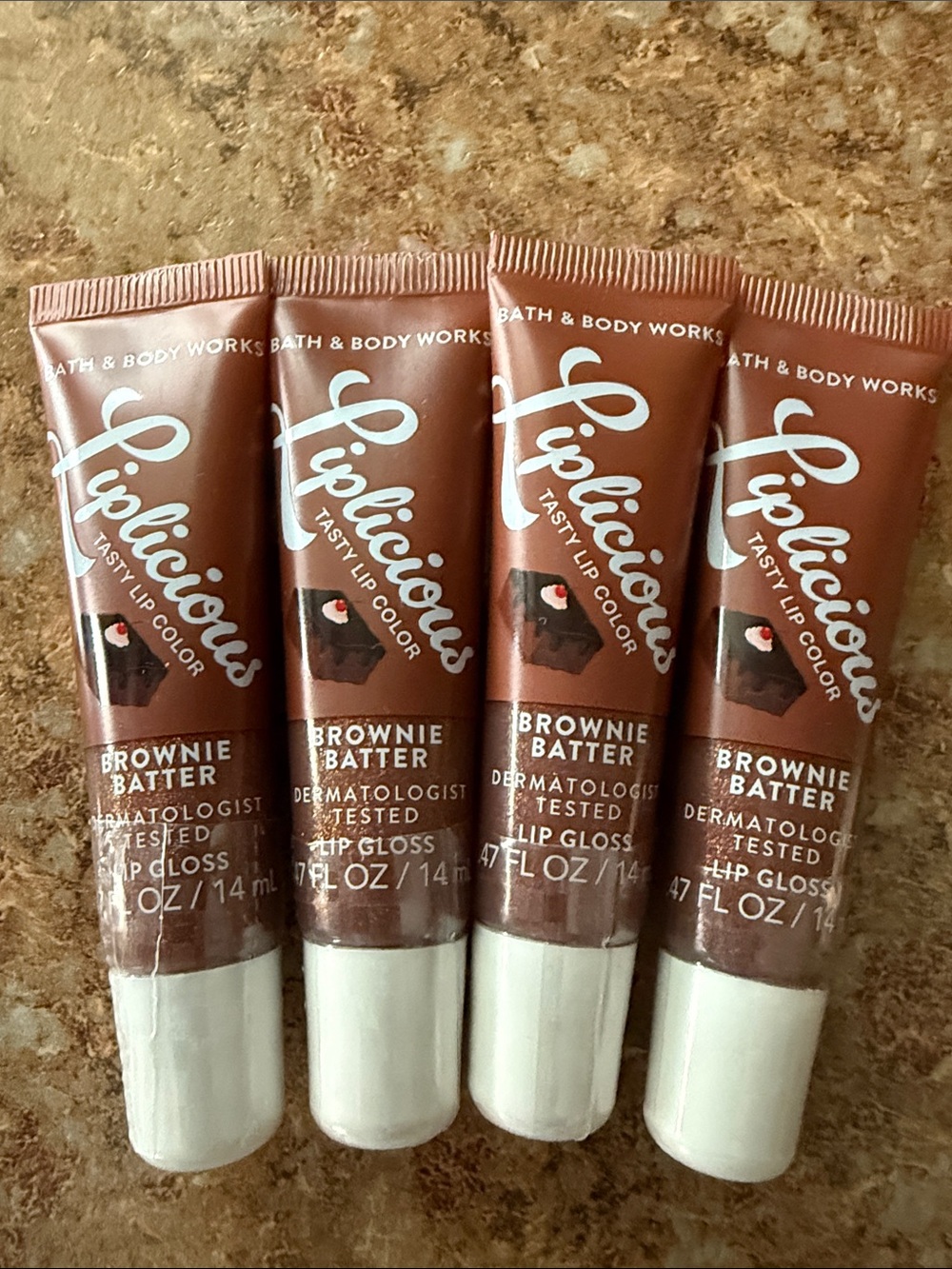 BBW 4pc Liplicious Brownie Batter lip gloss